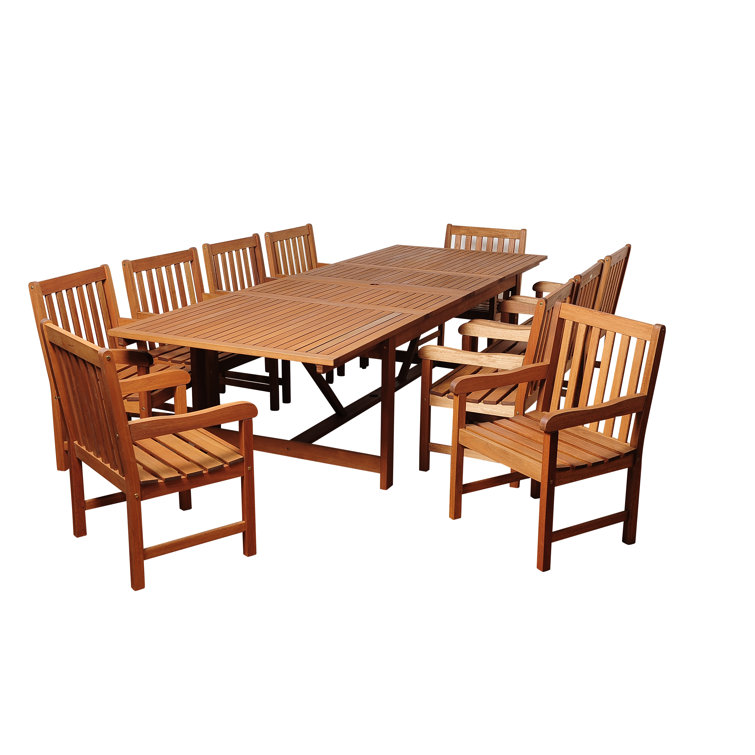 Alyisa 118 Rectangular 10 Person Outdoor Dining Set Reviews